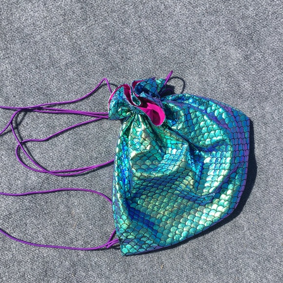 Handmade Iridescent Mermaid Drawstring Bag - Picture 7 of 10
